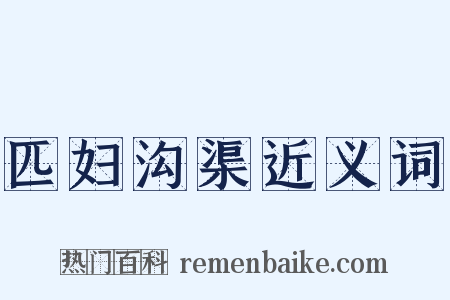 匹妇沟渠近义词是什么意思的图片